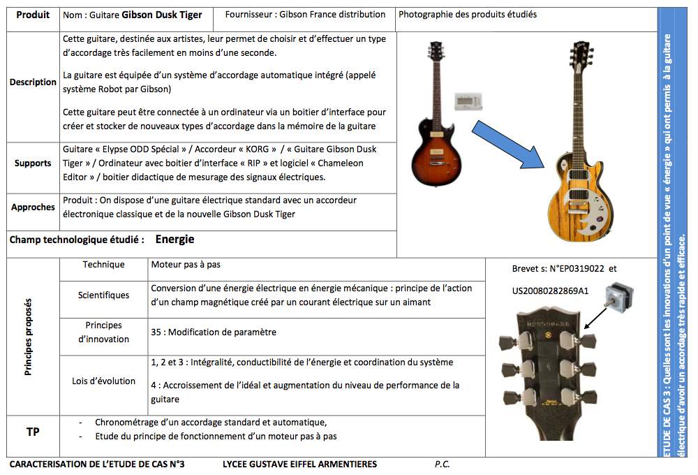 CIT Accordage automatique de guitare électrique GIBSON - éduscol STI