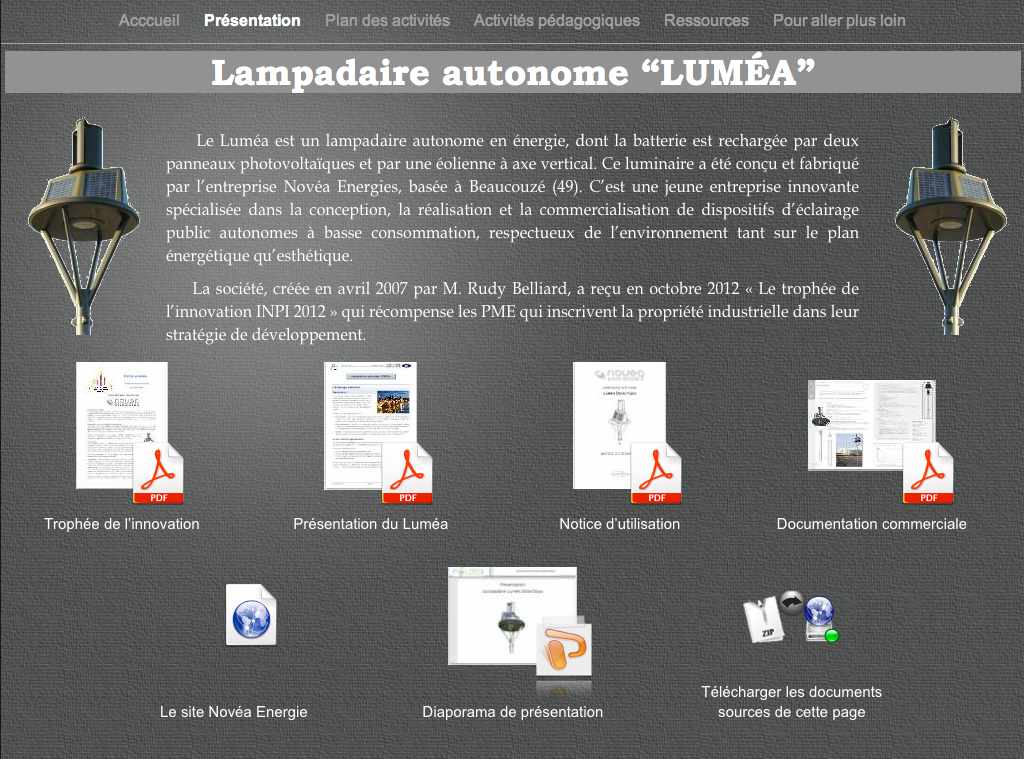 STI2D : Lampadaire autonome LUMÉA - éduscol STI