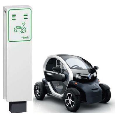 Borne de recharge Schneider Electric pour voiture électrique