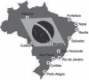 carte des stades Brésil