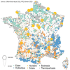 Puissance et localisation des installations de production d'électricité en France en 2019